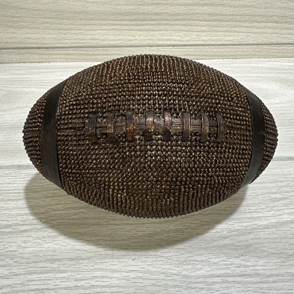 Decorative Plastic Faux Metal Textured Football‎ 4.5x7